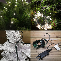 400 LED 16 x 2.4m Premier Multi Function Waterfall Christmas Tree Lights with Timer in Warm White