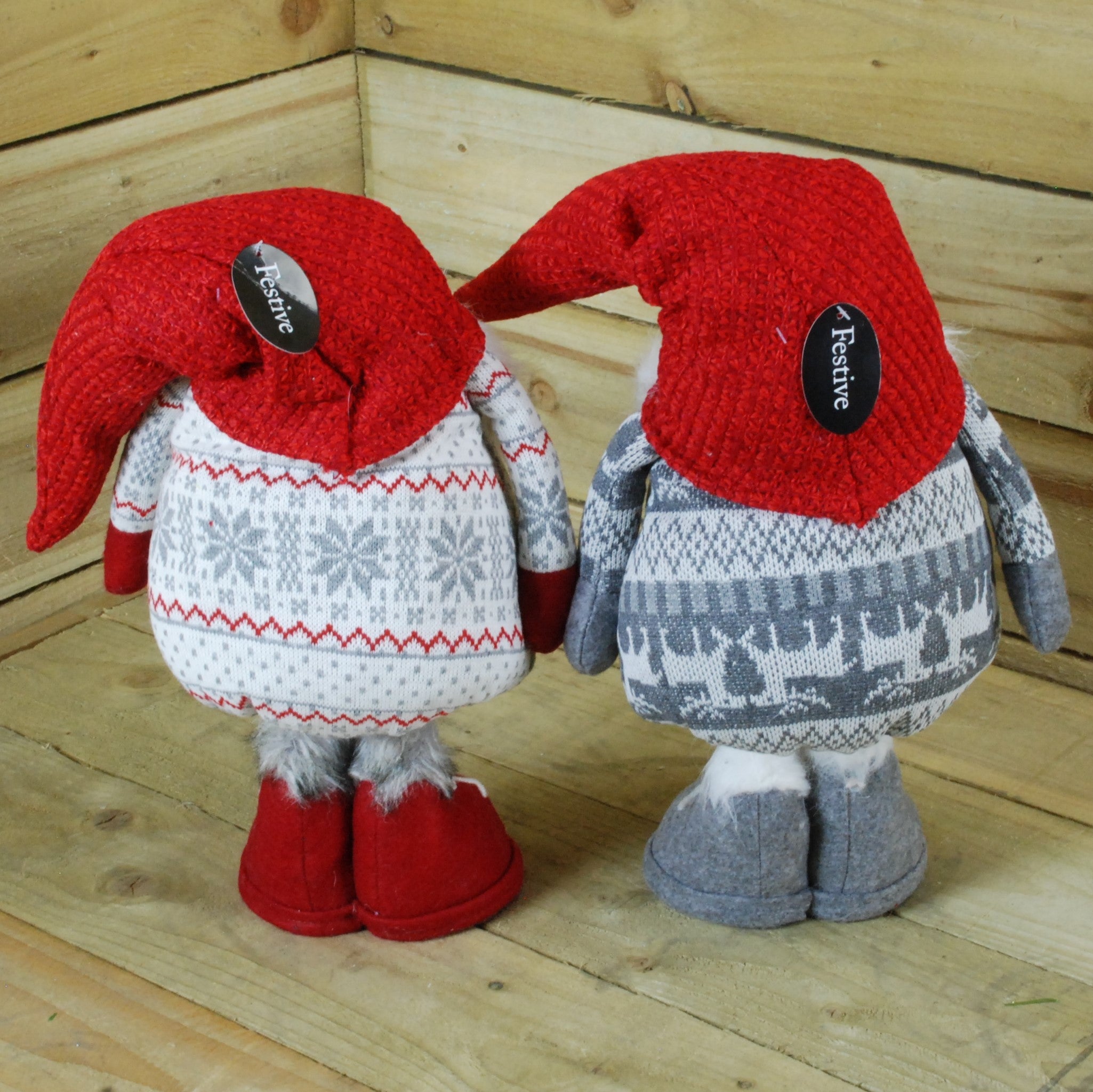 70cm 2 Assorted Christmas Knitted Standing Gonk