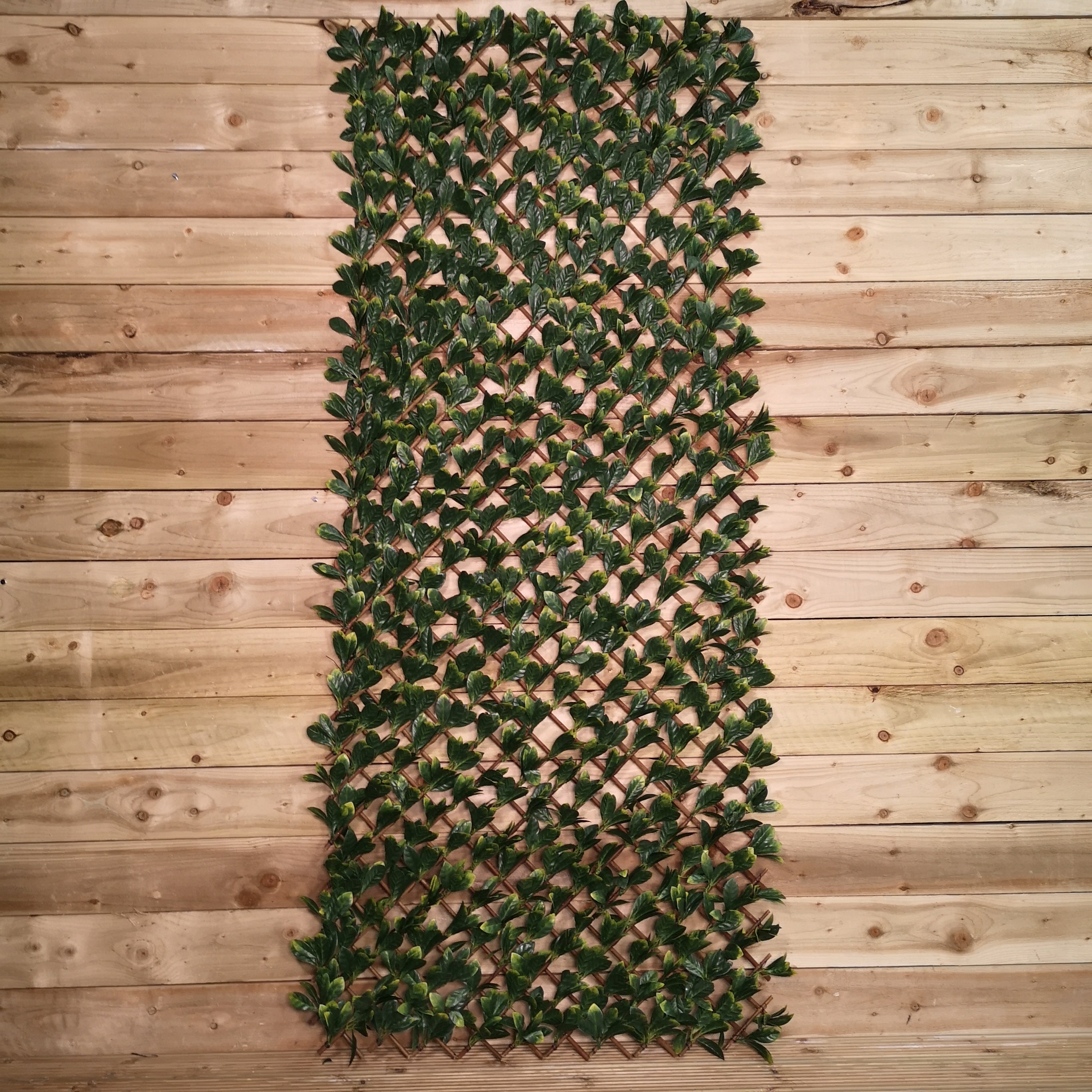 100cm x 200cm Artificial Fence Garden Trellis Privacy Screening Indoor Outdoor Wall Panel - Laurel Leaf