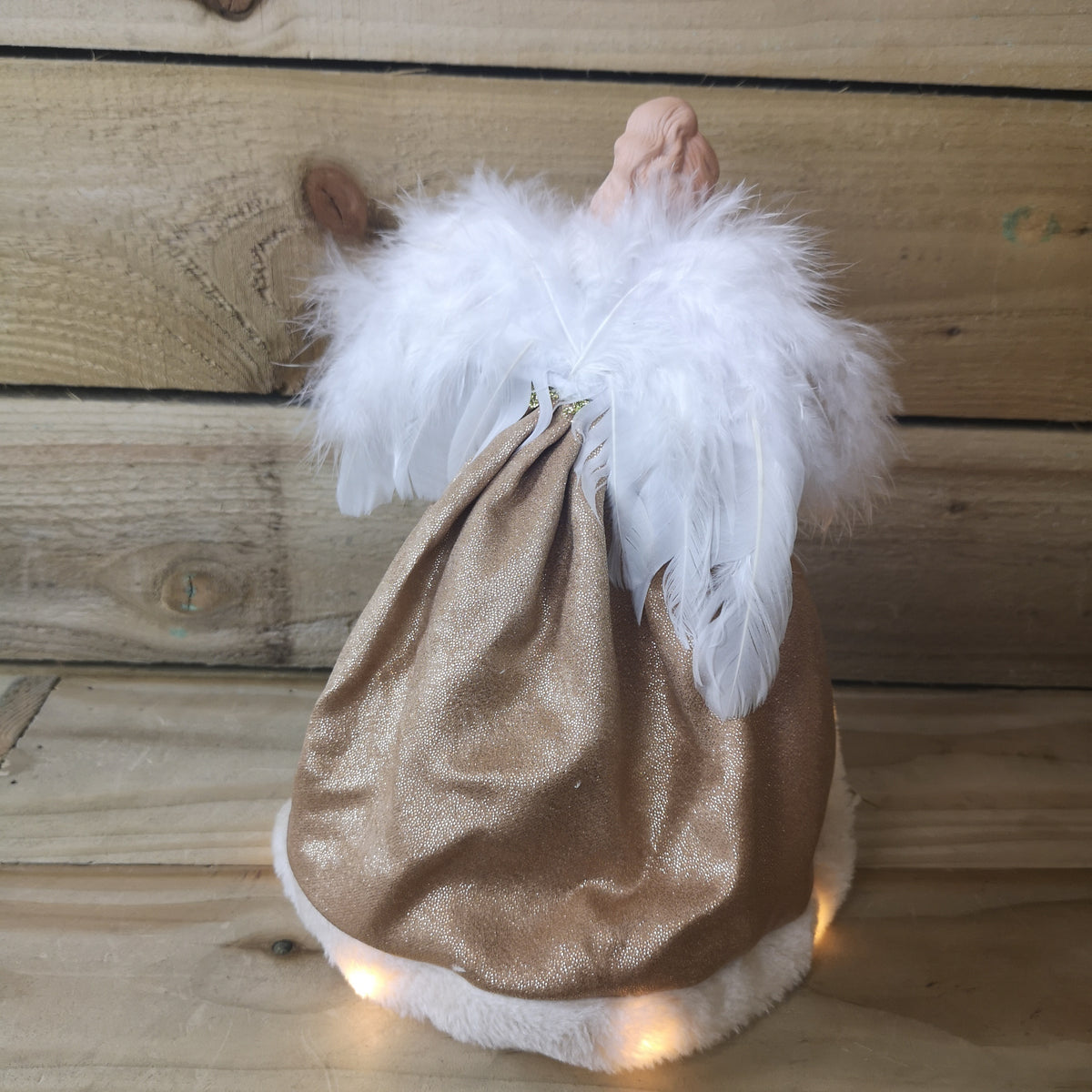 30cm Premier Gold Angel Lit Tree Topper With Warm White LEDs