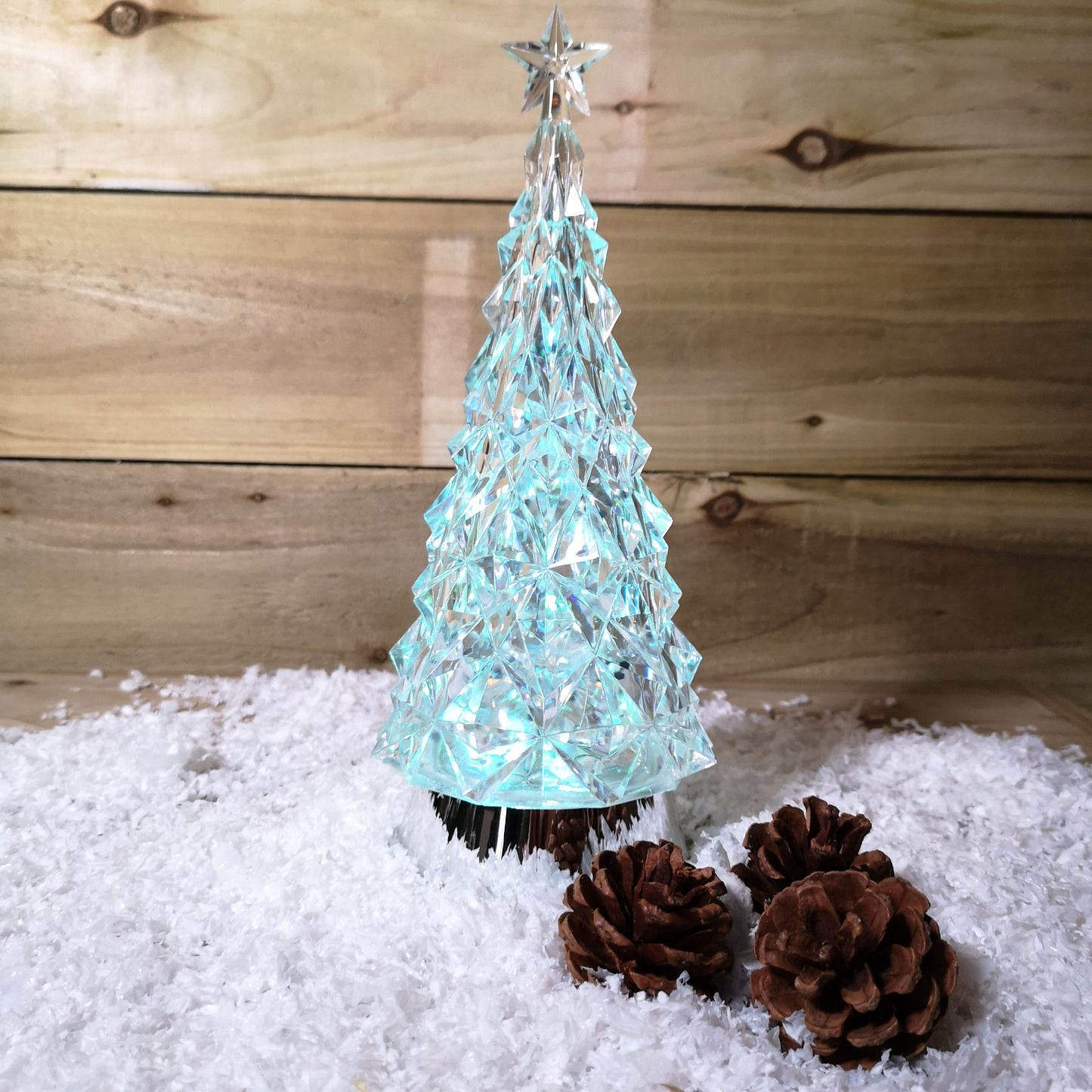 28cm RGB LED Christmas Tree Water Lantern Spinner Battery Operated