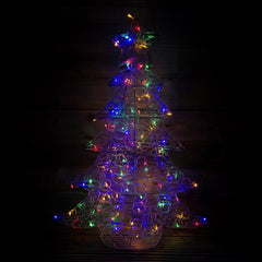1m Premier Outdoor Soft Acrylic Christmas Tree with 120 Multicoloured LEDs