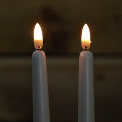 27.5cm 2pc Taper Candles with real flame effect LED technology