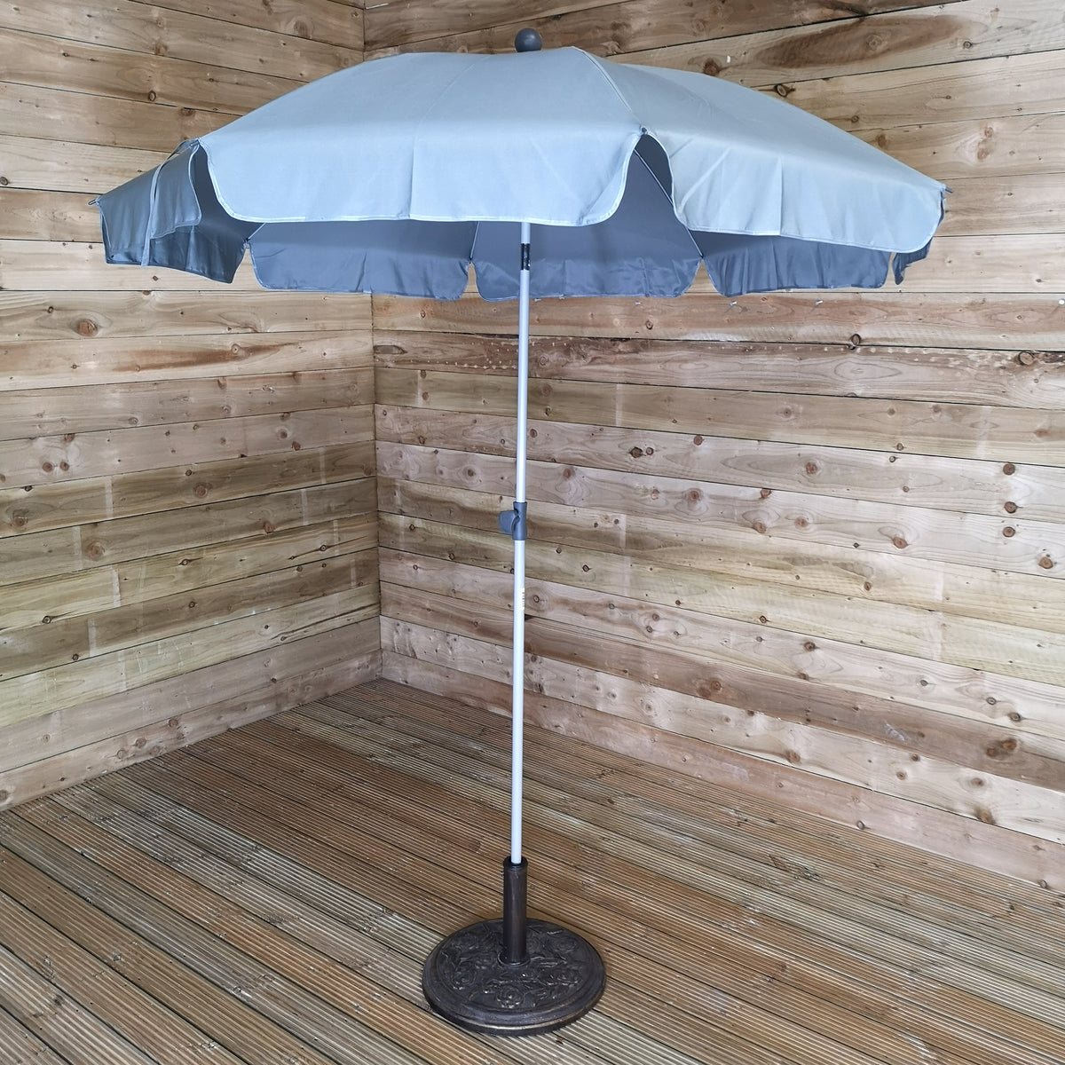 200cm Umbrella with Tilt Action in Grey for Garden or Patio – Cheaper Online