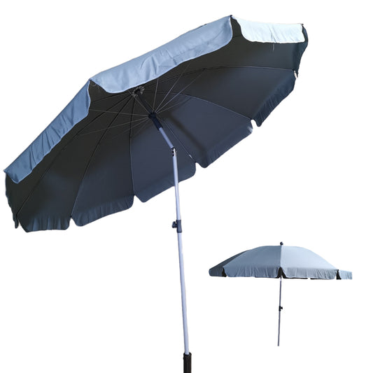 2.5m Extending Parasol Umbrella with Tilt Action for Garden or Patio in Grey 1000