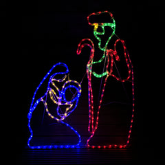 1m Premier Nativity Scene Multicoloured LED Rope Light Silhouette Outdoor Christmas Decoration