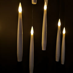 10pcs Premier 15cm Floating White Static Flicker Battery Candle with Remote Control in Warm White