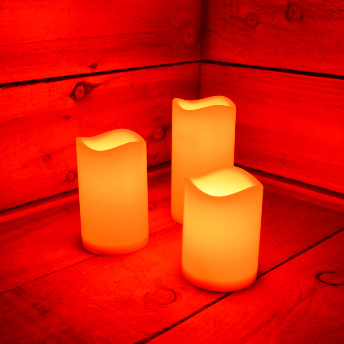 15cm Premier Set of 3 Battery Operated Multi Pastel Colour Changing LED Candles