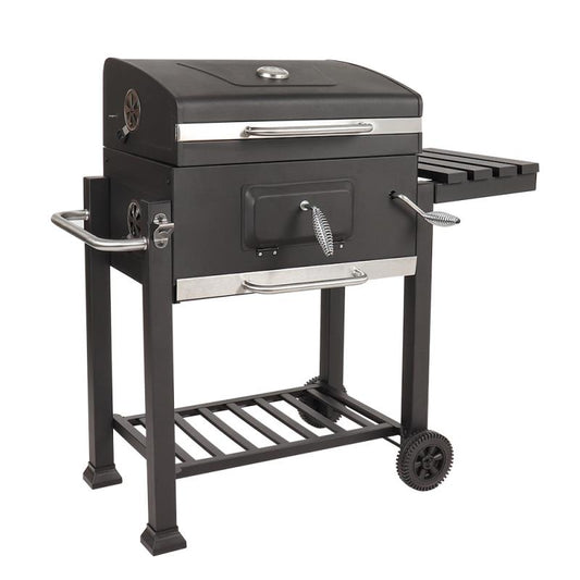 Outdoor Garden Smoker BBQ with Warming Rack and Side Shelf with Wheels 800