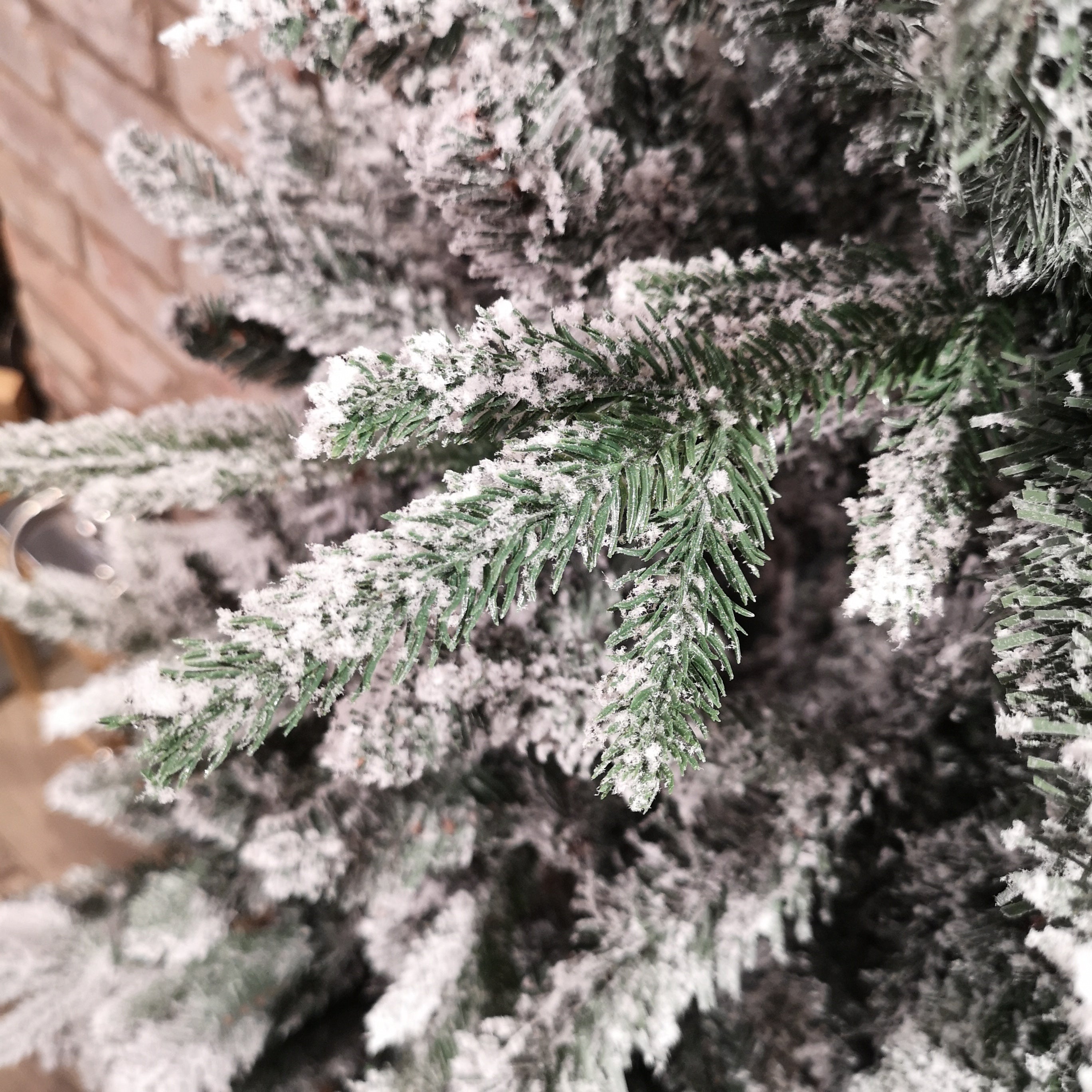 Premier 7ft Slim Festive Lapland Snow Flocked Green Christmas Tree