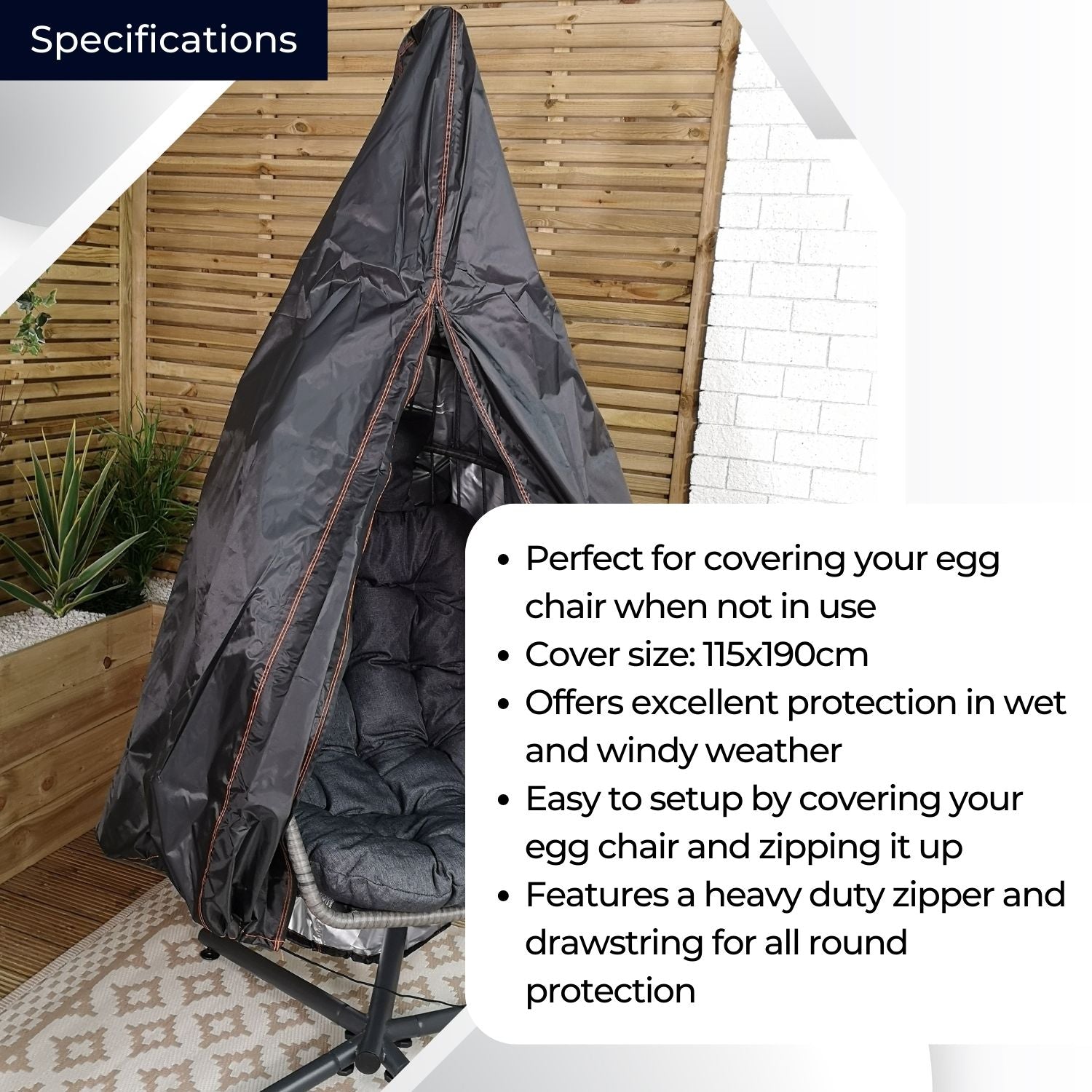 115x190cm Hanging Egg Chair Cover For Swing Egg Chair Hammock 