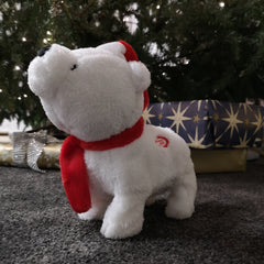 24cm Battery Operated Animated Musical Walking Plush Christmas Polar Bear