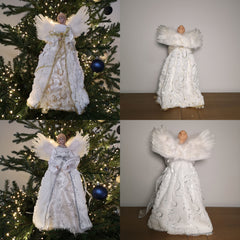 Deluxe Gold or Silver 40cm Christmas Tree Fairy / Angel Decoration Ornament