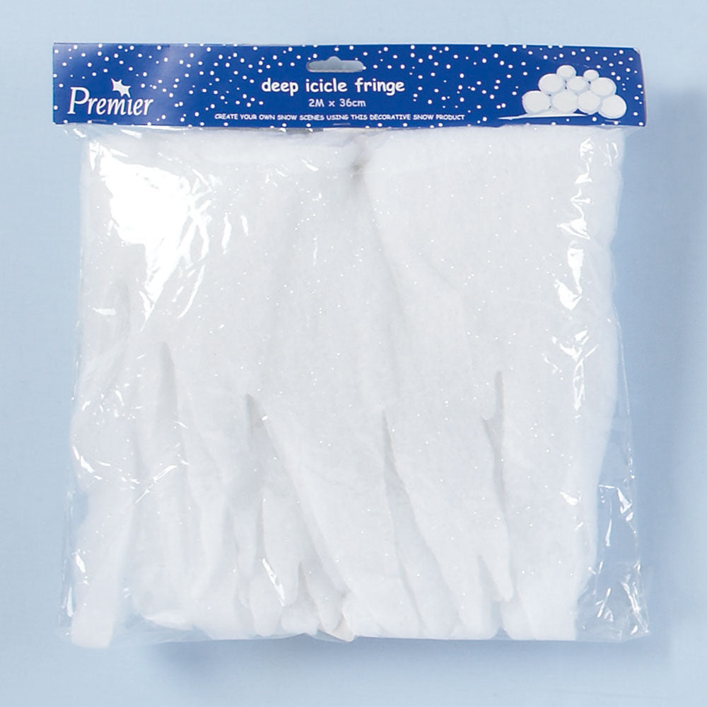 2m x 36cm DEEP Christmas Fake Icicle Scene Drape Material