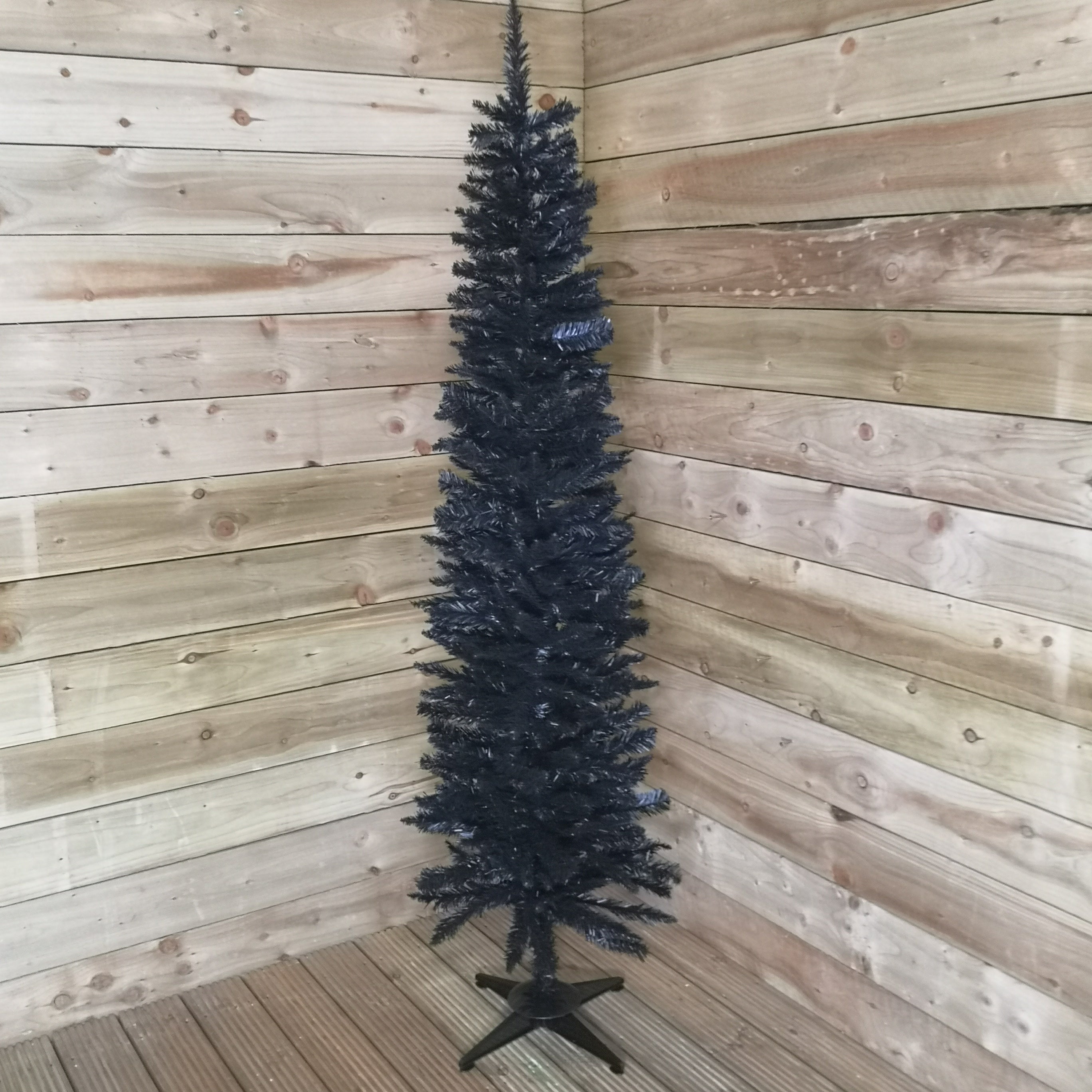 6ft (180cm) Black Pencil Pine Christmas Tree with 321 Tips