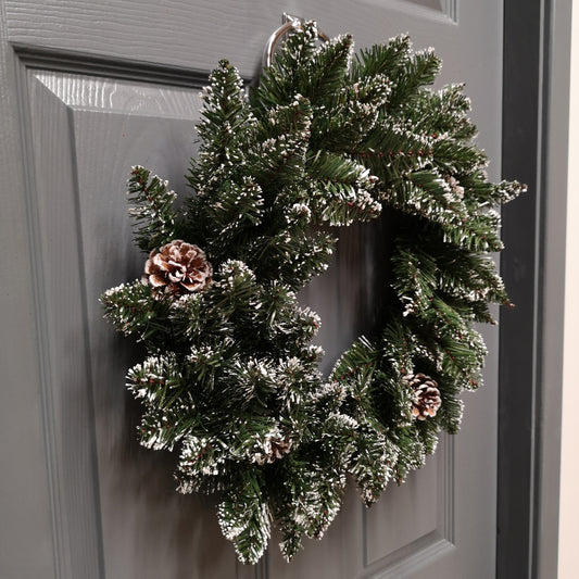 Premier Rocky Mountain Snow Tipped Christmas Wreath 50cm 2736