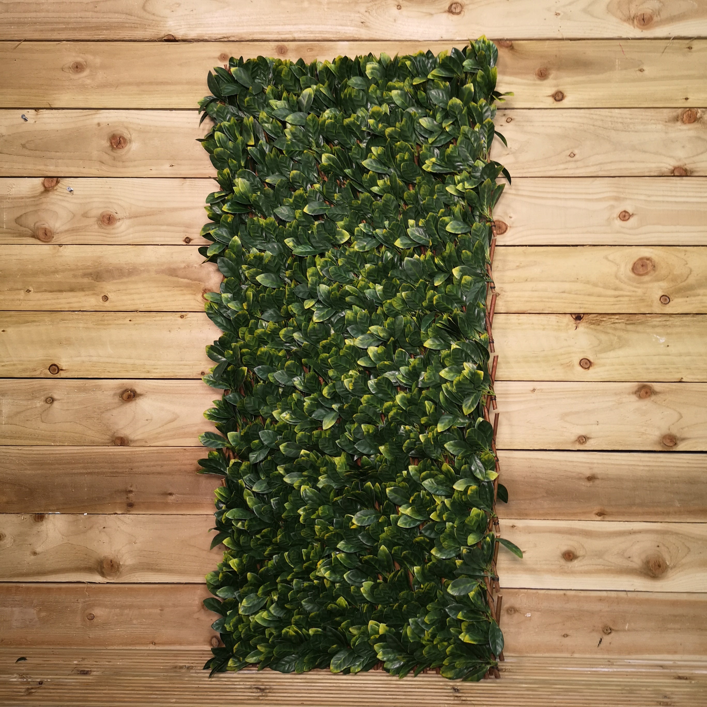 100cm x 200cm Artificial Fence Garden Trellis Privacy Screening Indoor Outdoor Wall Panel - Laurel Leaf