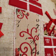 40cm Square Christmas Scatter Cushion with Embroidered Gift Design