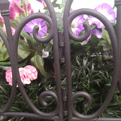 23cm x 57cm 4 Piece Black Ornate Garden Border Fence Edging 