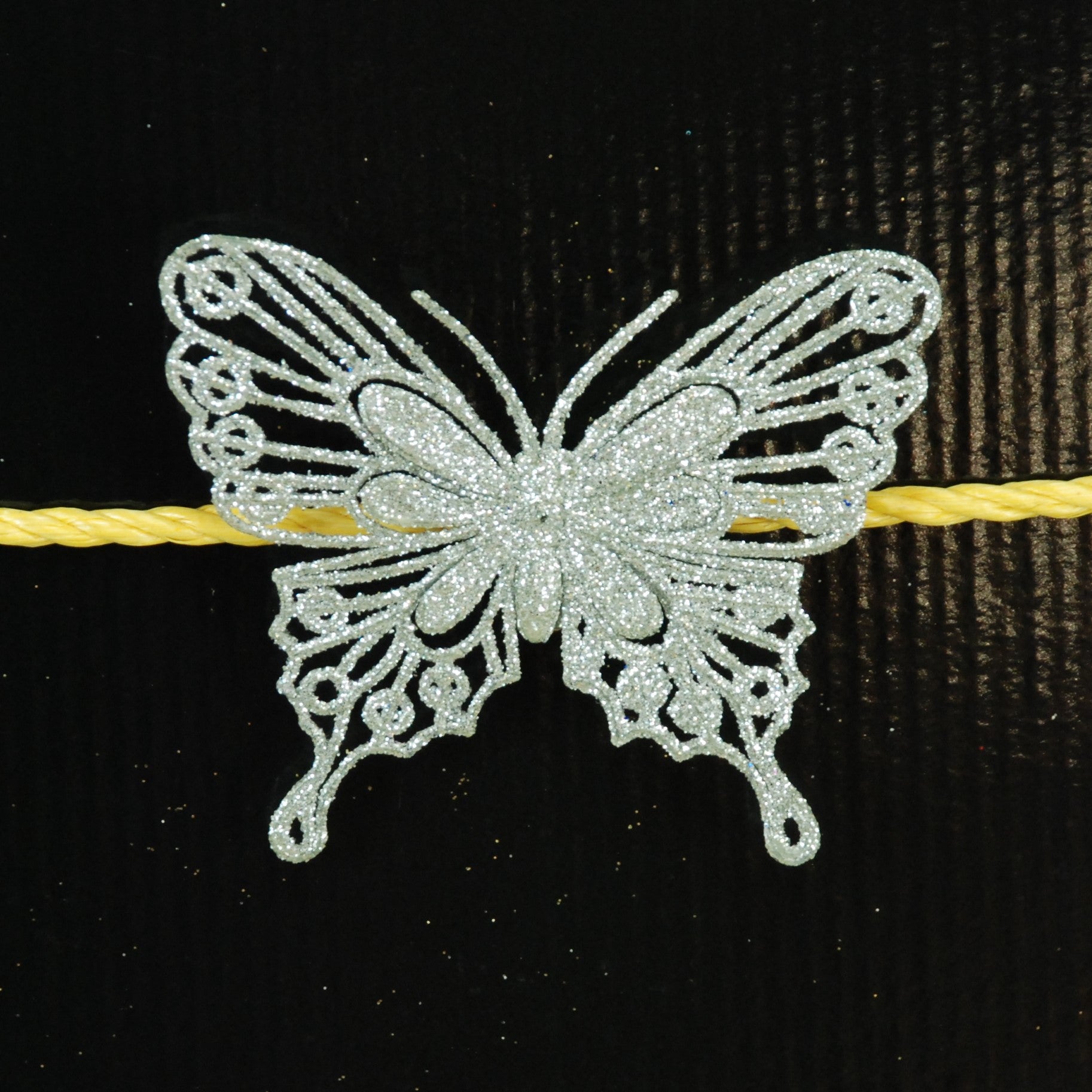 Set of 3, 10cm Wide Christmas Decoration Glitter Butterflies/ Butterfly Clips