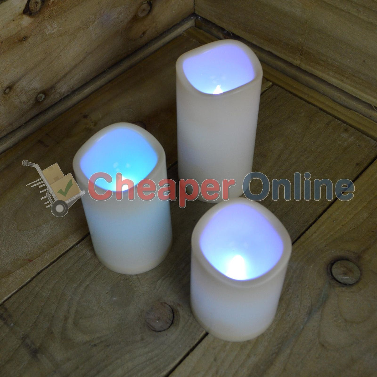 15cm Premier Set of 3 Battery Operated Multi Pastel Colour Changing LED Candles