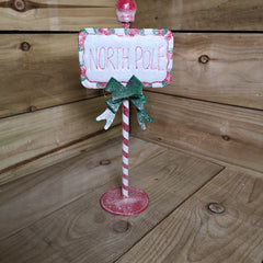 33cm North Pole Christmas Decoration Novelty Sign
