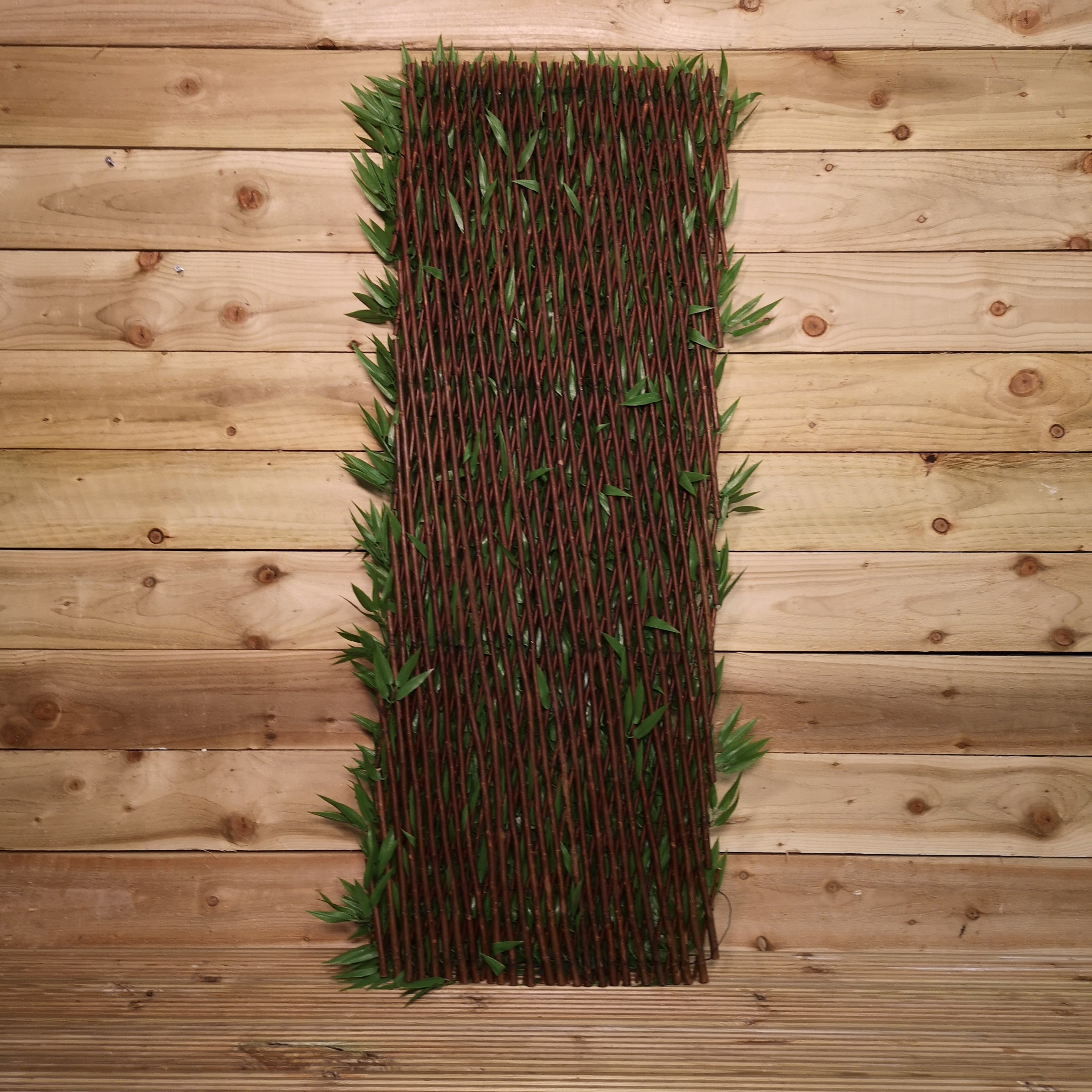 100cm x 200cm Artificial Fence Garden Trellis Privacy Screening Indoor Outdoor Wall Panel - Bamboo Leaf