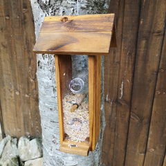 Tom Chambers Melrose Wooden 4 Port Garden Wild Bird Hanging Easy Fill Seed Feeder