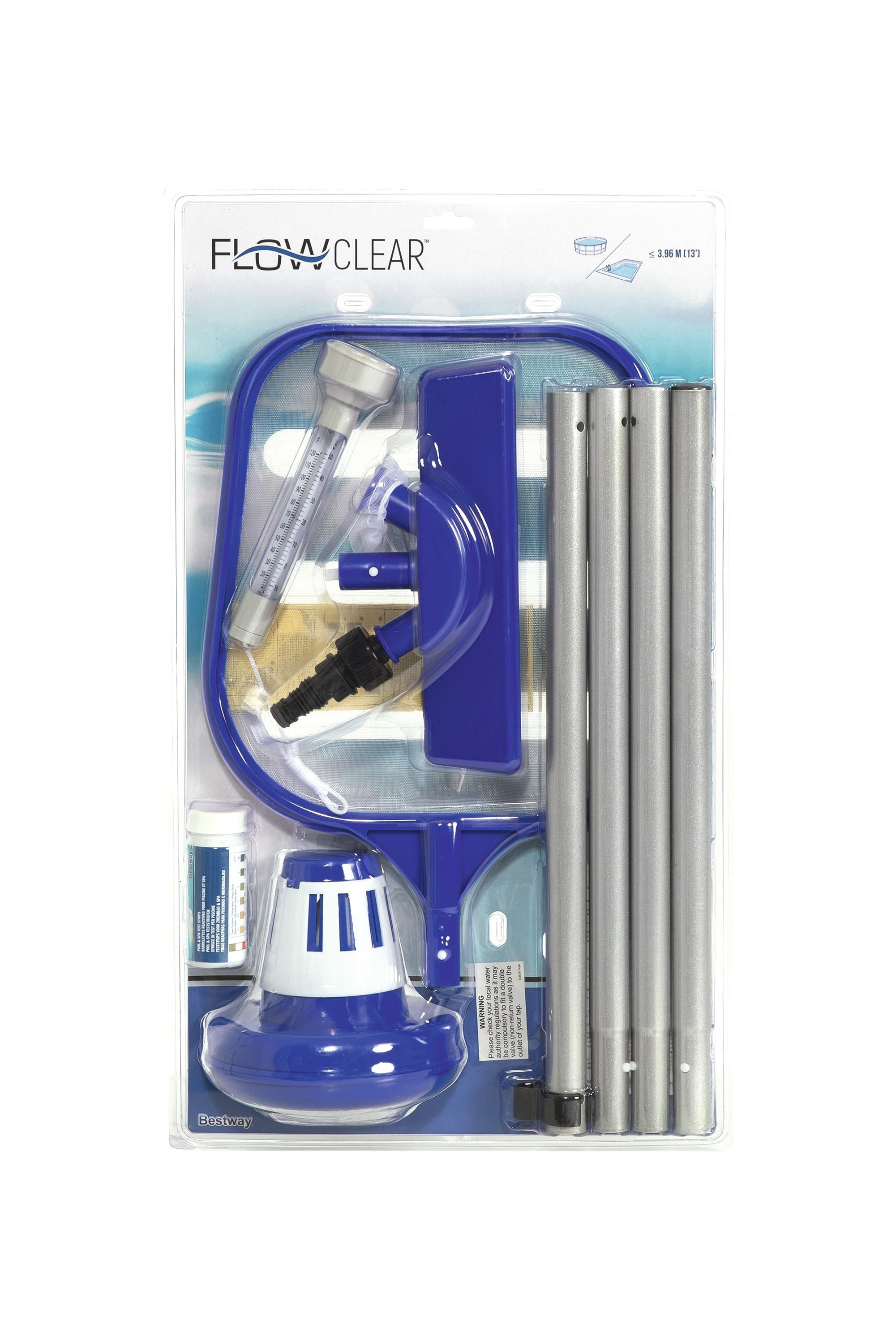 Flowclear Pool Accessories Set Maintenance Cleaning Repair Thermometer Test Kit