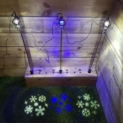Festive Christmas Set of 3 Projector With Snowflake Ice White/Blue