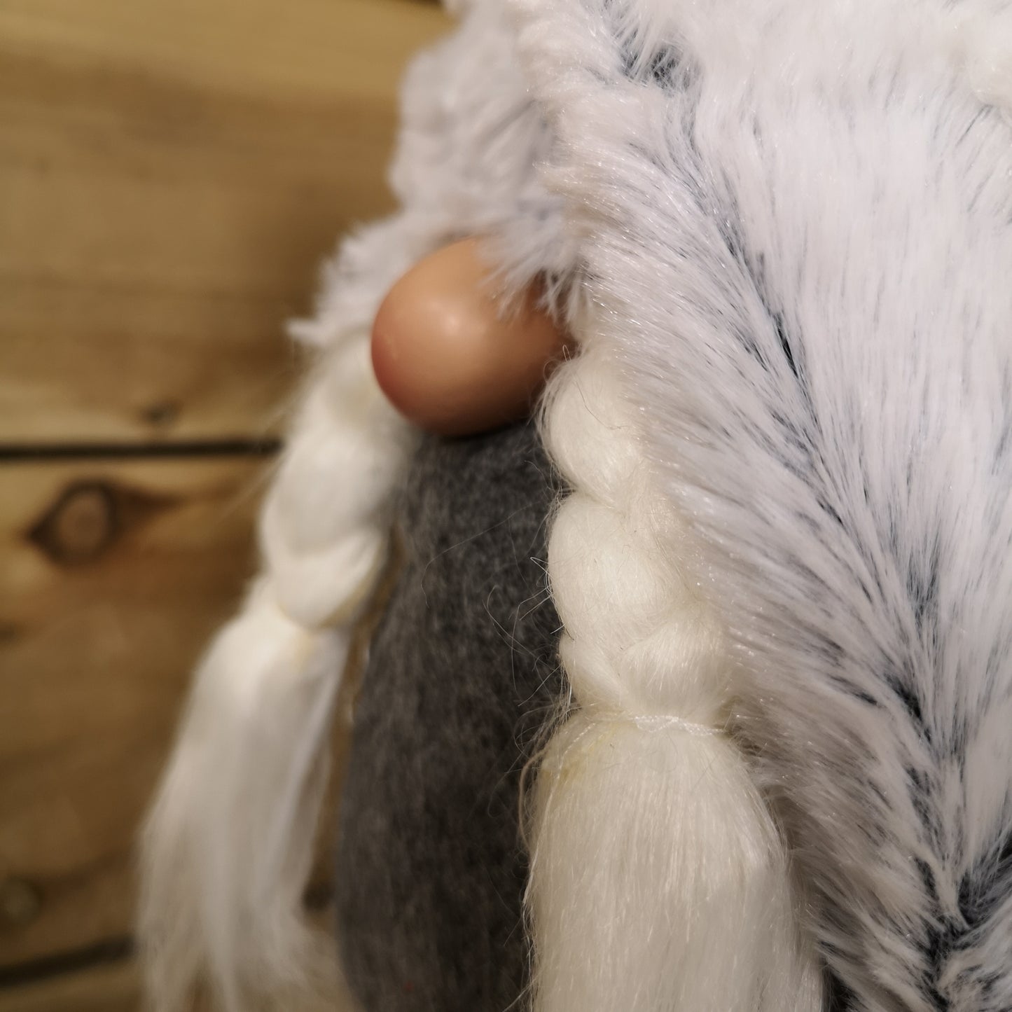 80cm Festive Christmas Female Grey Gonk with Oversized Hat & Extendable Legs