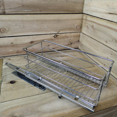 Pull Out Chrome Wire Storage Basket Drawer for Kitchen Bathroom Cabinets Cupboards