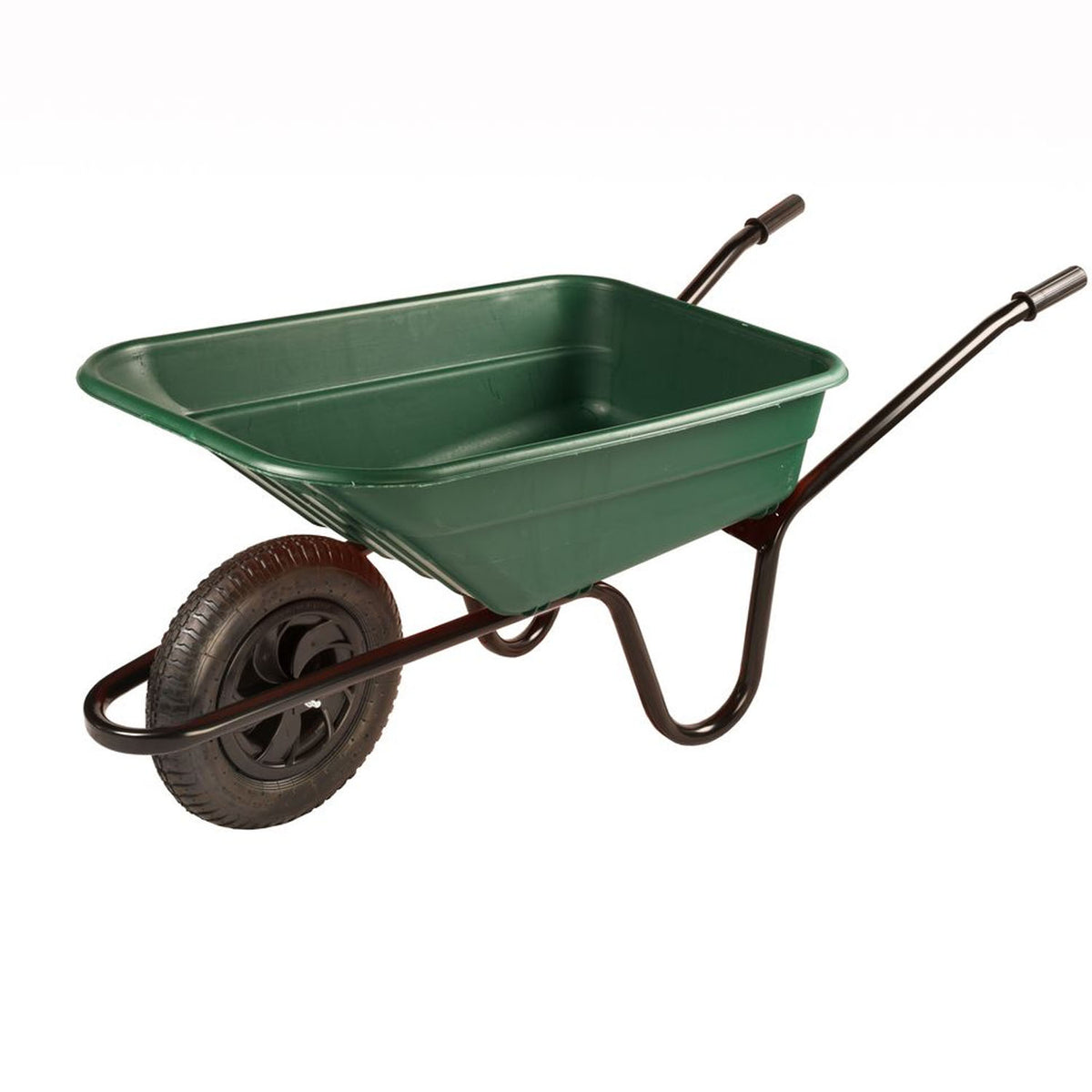 90 Litre Shire Heavy Duty Plastic Wheelbarrow – Green – Pneumatic Wheel
