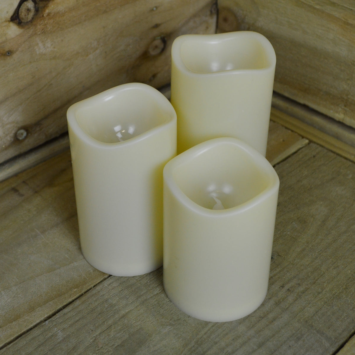 15cm Premier Set of 3 Battery Operated Multi Pastel Colour Changing LED Candles
