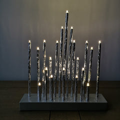 27cm Premier Christmas Candlebridge with 20 LEDs in Silver  Aluminium Battery Operated