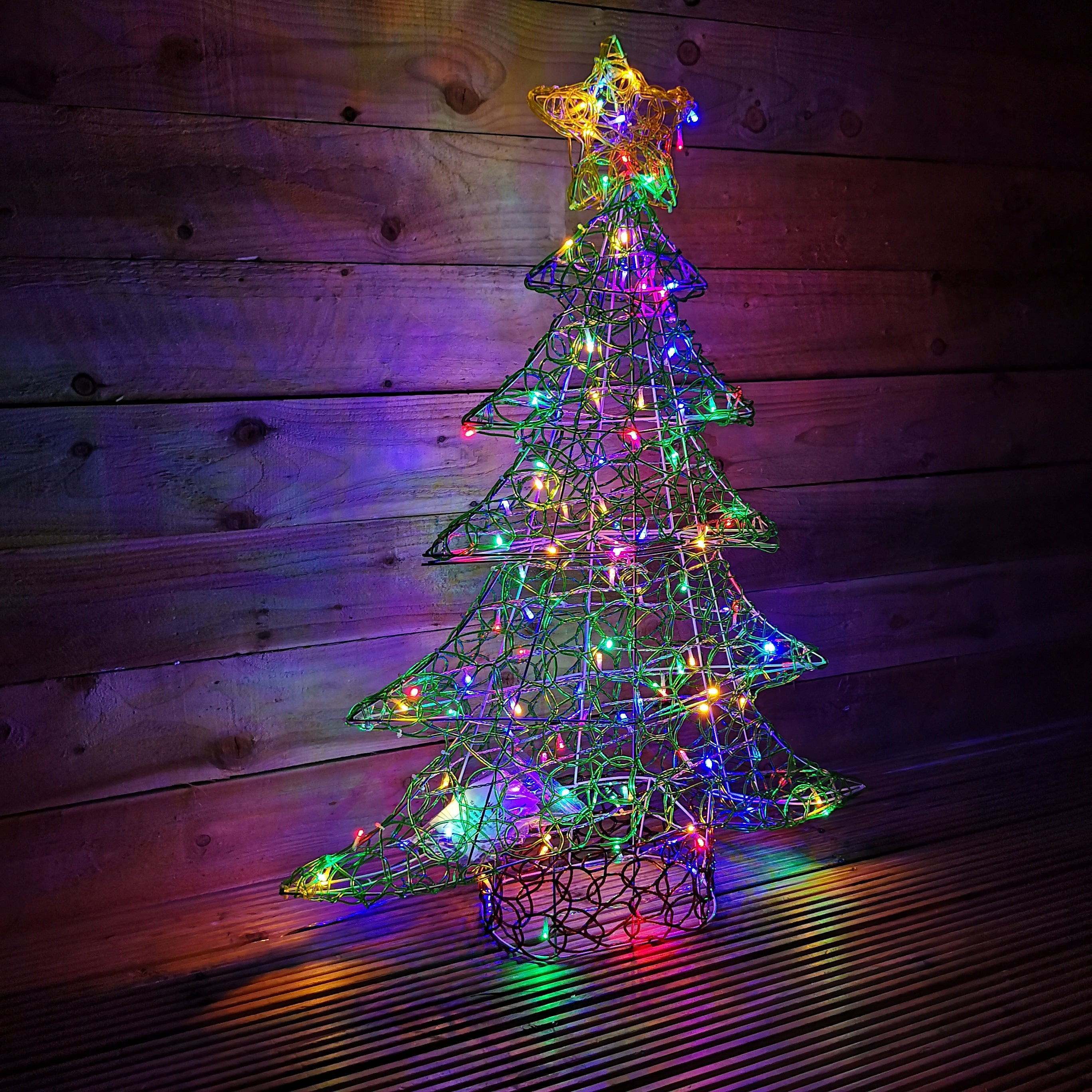 1m Premier Indoor Outdoor Soft Acrylic Multifunction Christmas Tree with 120 Multicoloured LEDs