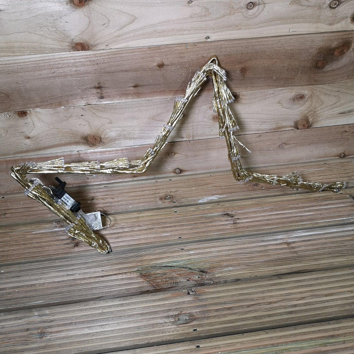 90cm Premier Twinkling LED Gold Star Silhouette Christmas Decoration in Warm White