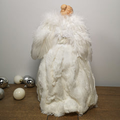 30cm Premier Christmas Tree Topper Angel Decoration Holding Dove in White