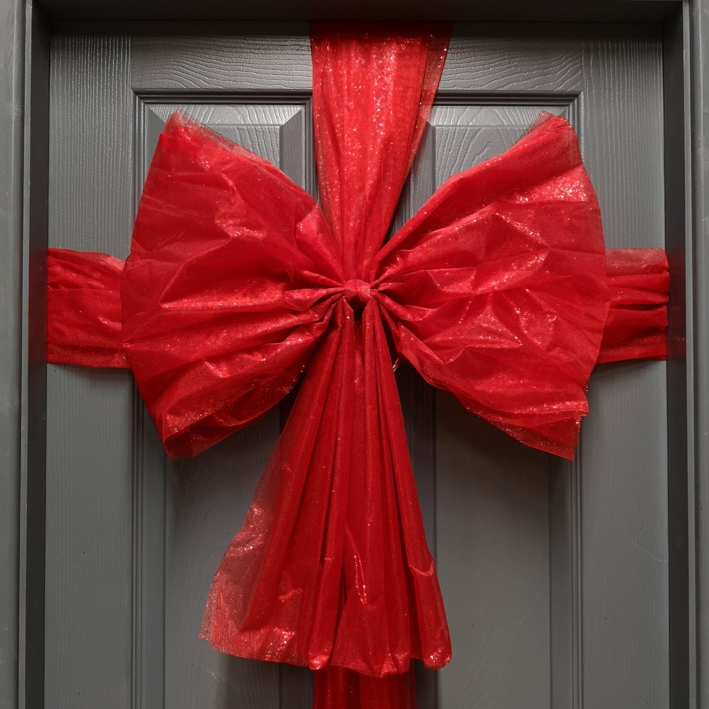 Premier 48x60cm Red Christmas Door Bow with Door Ribbon Wrap