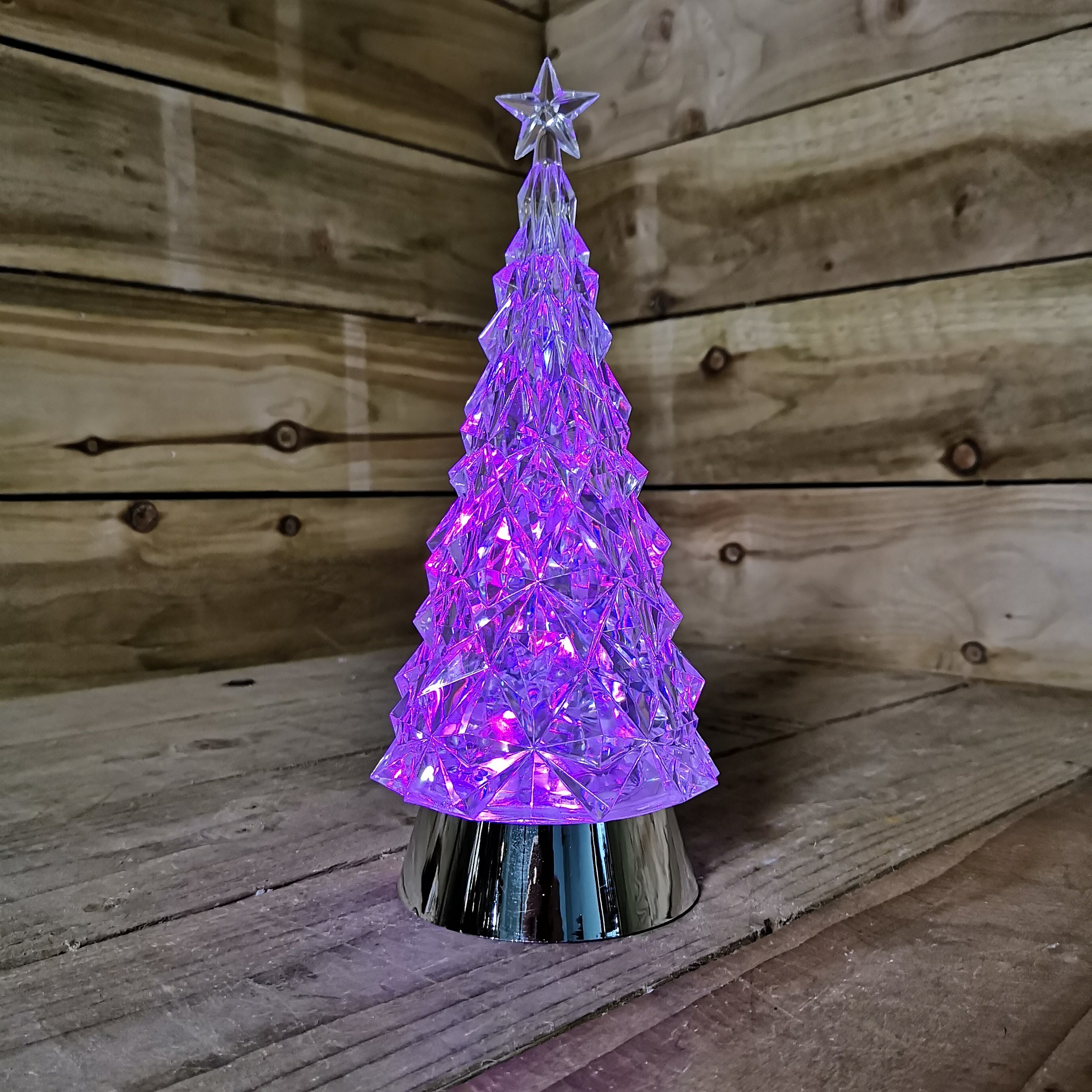 28cm RGB LED Christmas Tree Water Lantern Spinner Battery Operated
