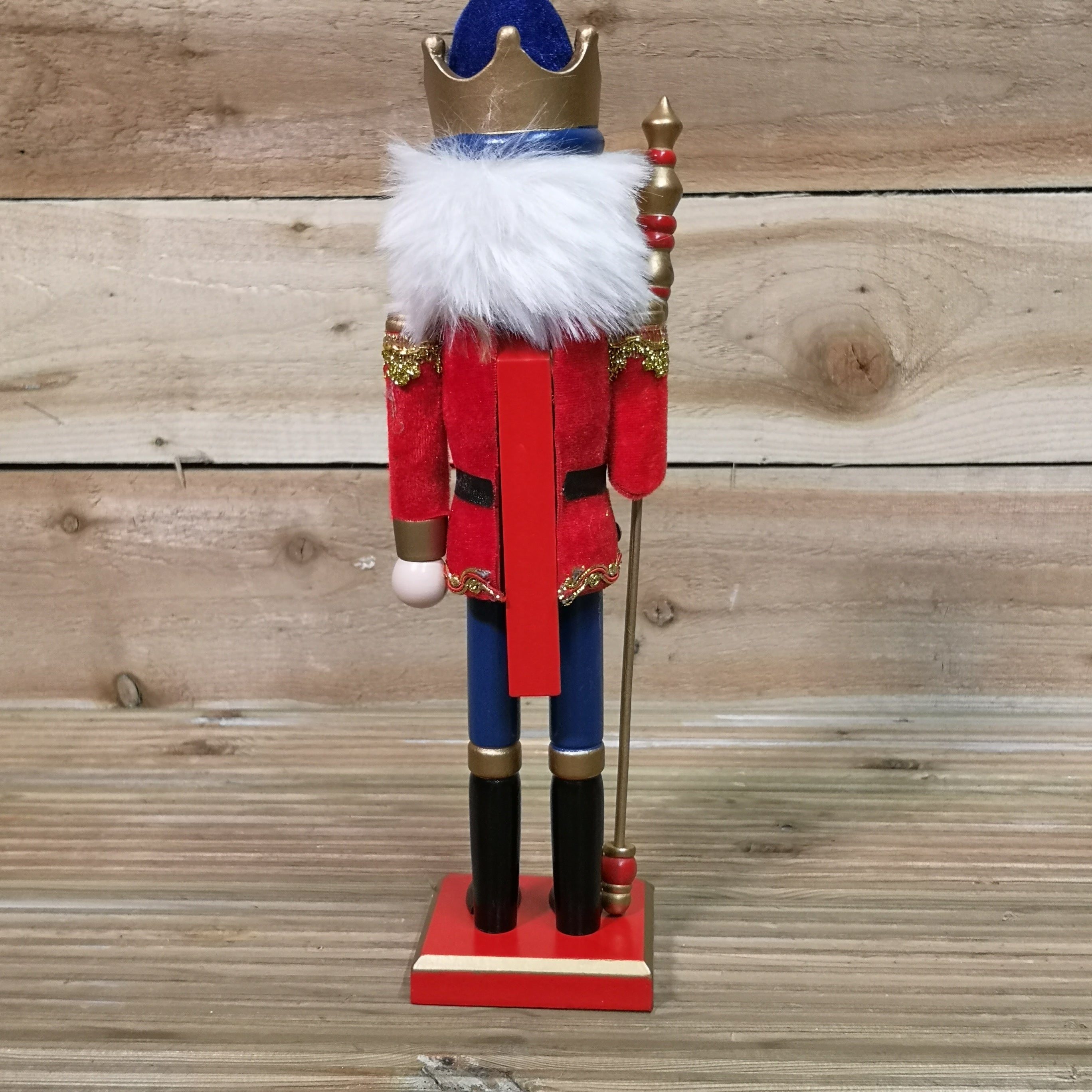 38cm Christmas Nutcracker Wooden Soldier Decoration with Blue Hat