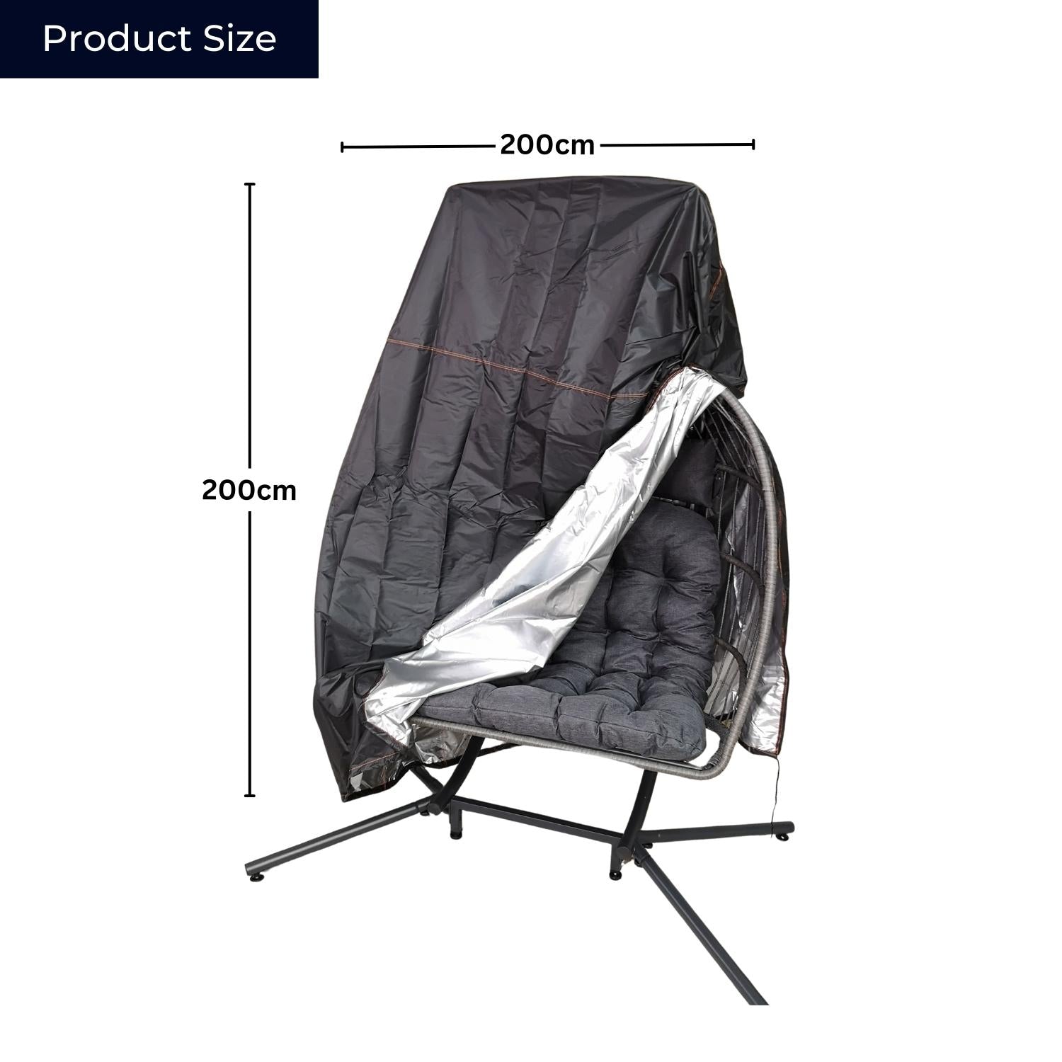 Samuel Alexander Double Egg Garden Chair Covers Waterproof Protective Outdoor Anti UV Windproof Heavy Duty Swing Chair Cover With Zipper for Egg Chair