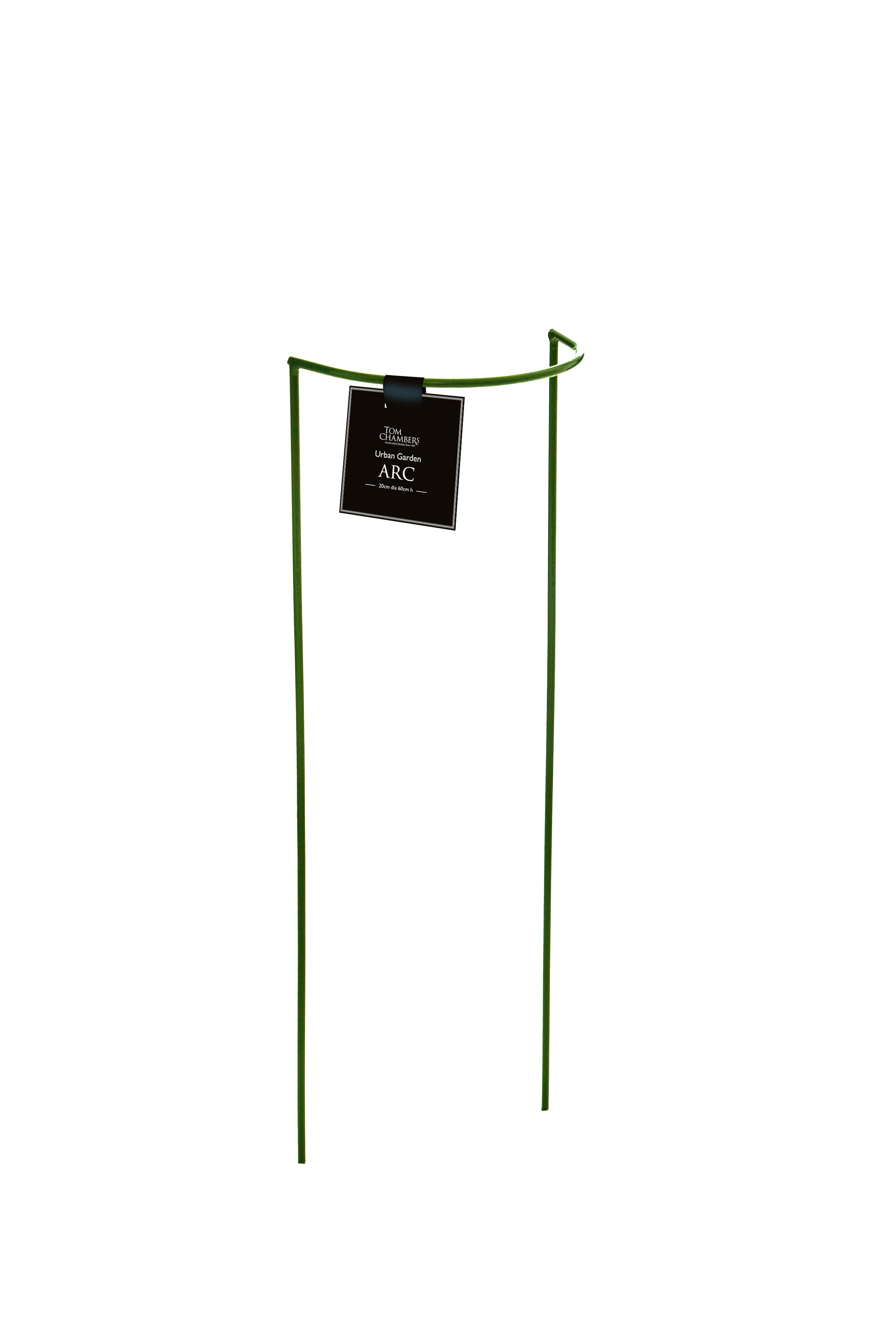 Pack of 3 Tom Chambers Urban Metal Green Herbaceous Garden Plant Support Arc 20cm x 60cm - Small