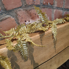 1.8m Christmas Maidenhair Fern Garland Decoration Gold
