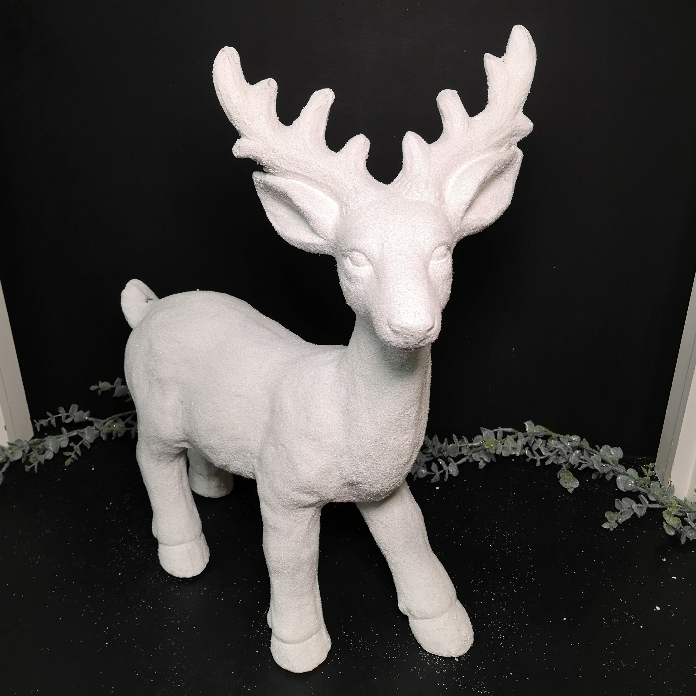 57cm Snow Effect Standing Pot Reindeer Christmas Ornament
