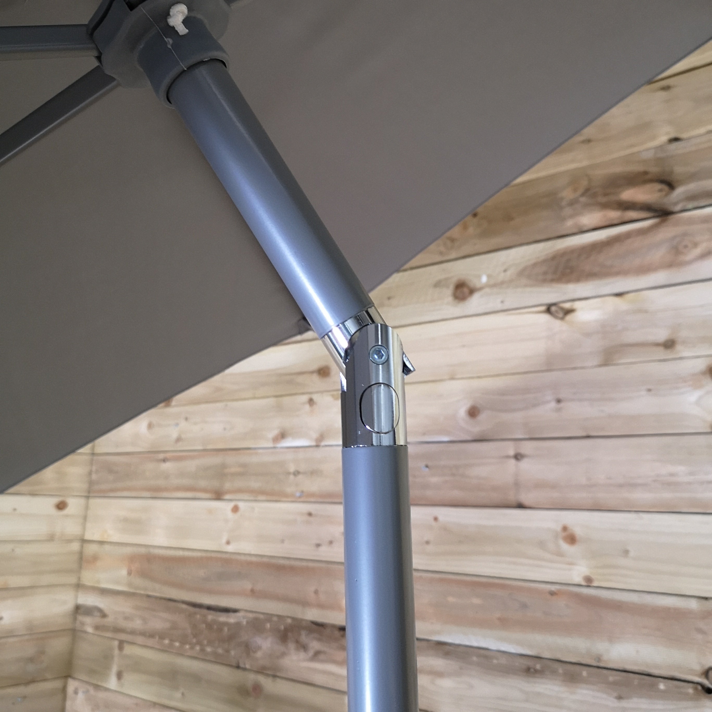 2m Lightweight Aluminium Garden Parasol with Crank & Tilt Mechanism in Grey