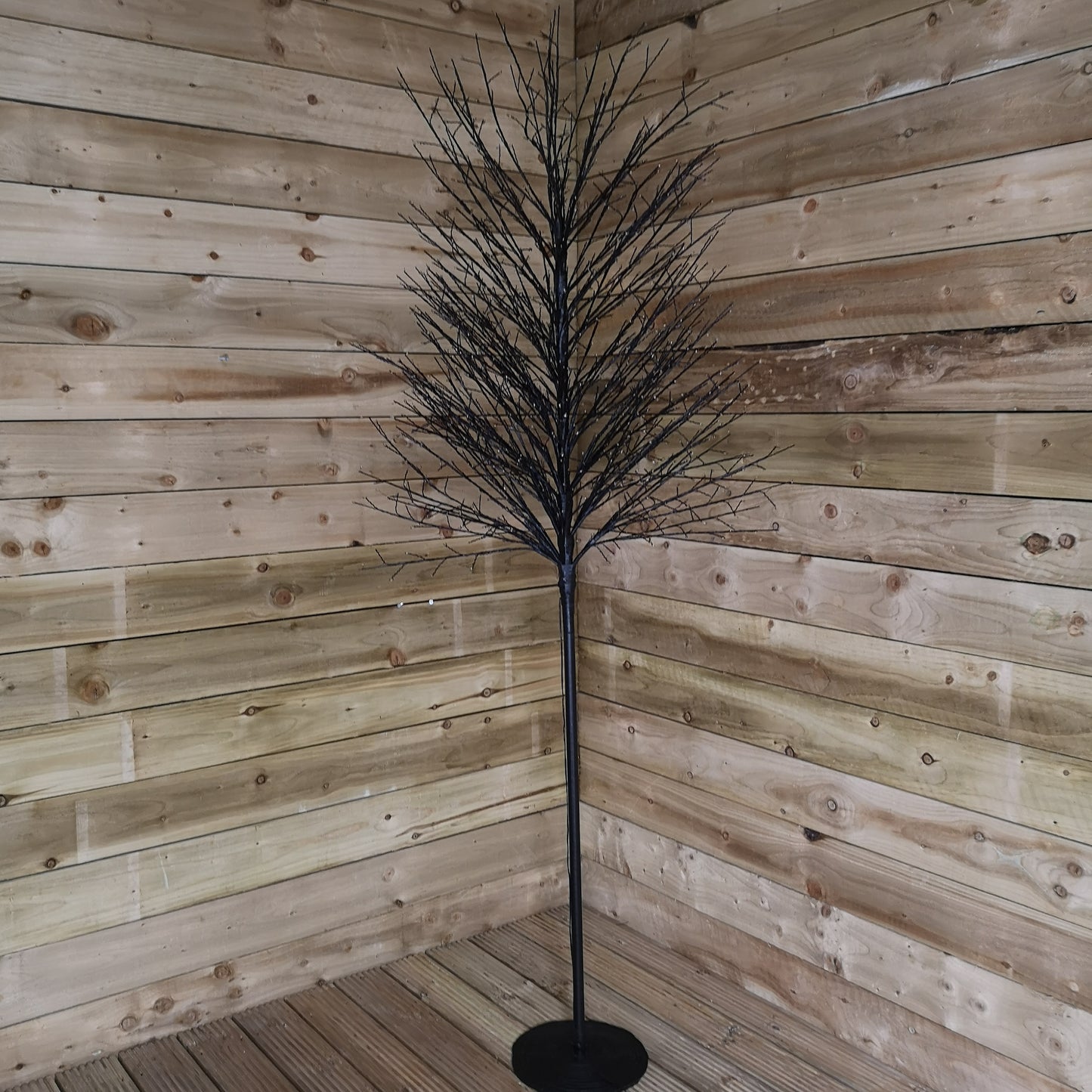2.1m 7ft Outdoor Black Micro Dot Christmas Blossom Tree with 1300 Warm White LED