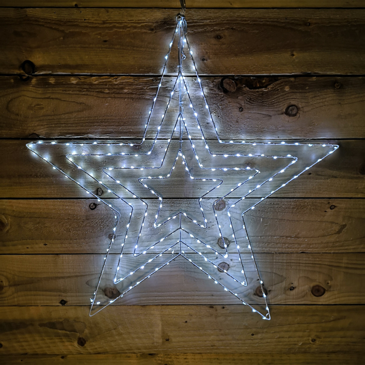 80cm Ice White 230 LED Star Silhouette Indoor/Outdoor Christmas Decoration With 8 Function Chasing Lights