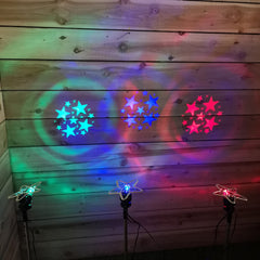 Festive Christmas Set of 3 Projector With Stars Multi Colour