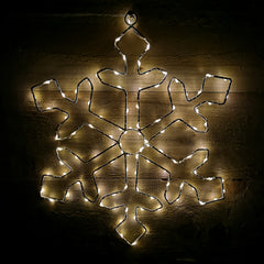 Lumineo 37x37cm Warm White LED Christmas Snowflake Silhouette Hanging Decoration